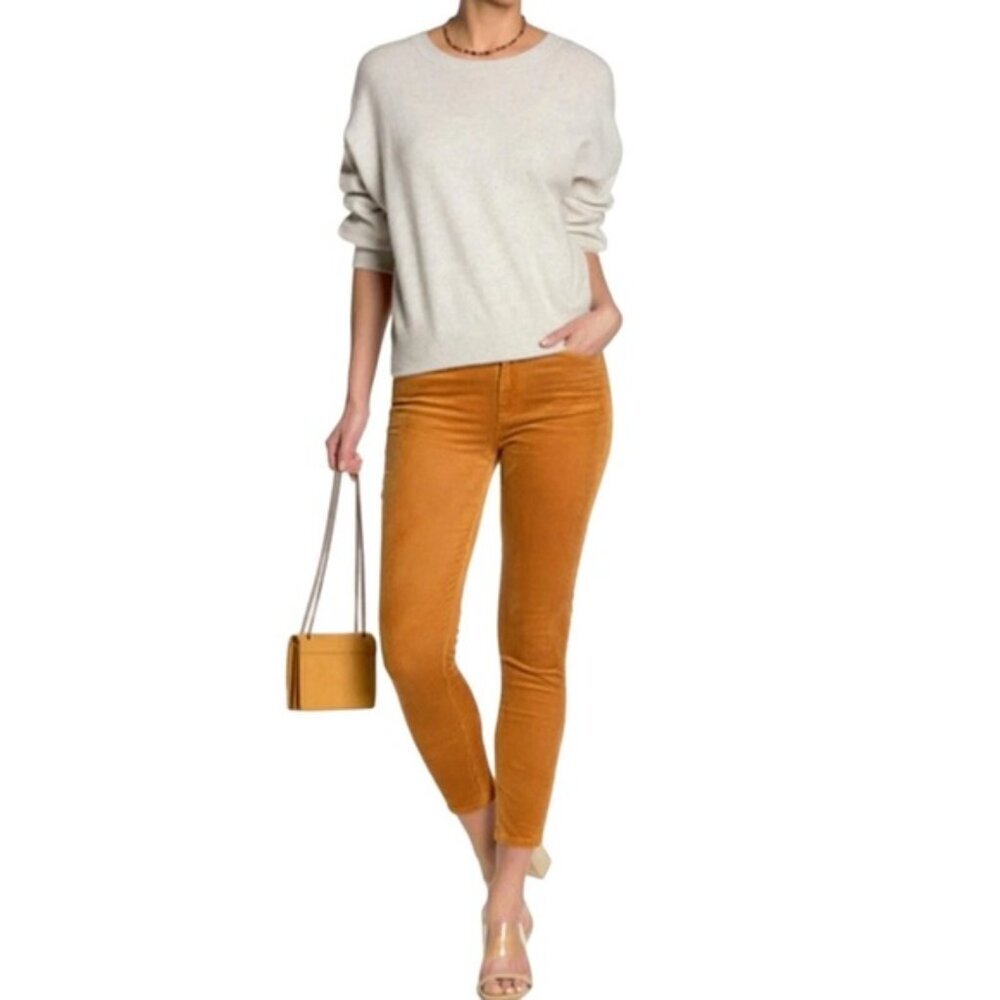 PAIGE Women’s Hoxton Ankle Corduroy Pants Marigold Stretch 1767D66-7378 Size 32